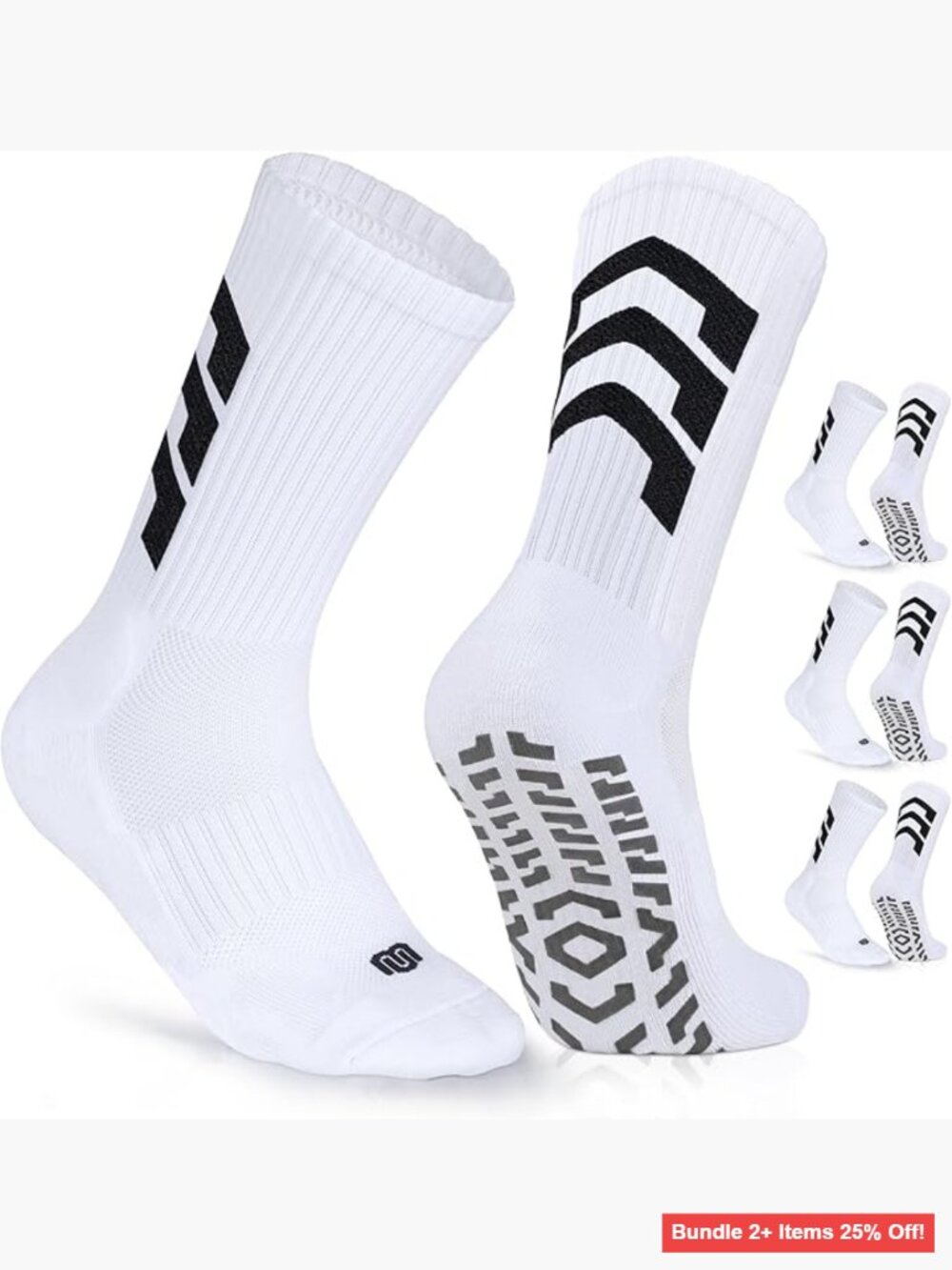 Non Slip Athletic Socks with Arch Support for Soccer Yoga Pilates